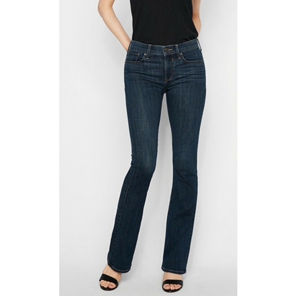 Express Denim - Express MidRise Bootcut Stretchy Dark Jeans 8